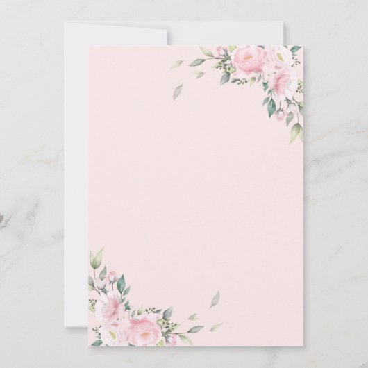 Eiffel Tower Pink Bow Flowers 30th Birthday 招待状 (裏面)