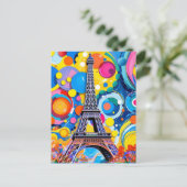 Eiffel Tower Pop Art Post Card ポストカード (スタンド正面)