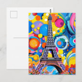 Eiffel Tower Pop Art Post Card ポストカード (正面/裏面)