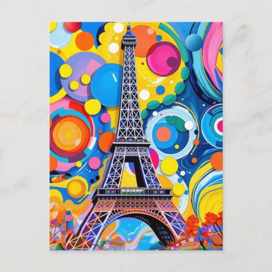 Eiffel Tower Pop Art Post Card ポストカード (正面)