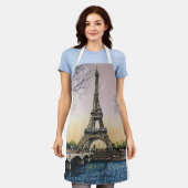 Eiffel Tower Sketch – Paris Landmark  エプロン (着用した状態)