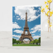 Eiffel Tower View from Champ de Mars Public Park カード (黄色い花)