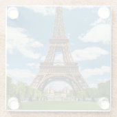 Eiffel Tower View from Champ de Mars Public Park ガラスコースター (裏面)