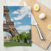 Eiffel Tower View from Champ de Mars Public Park キッチンタオル (四つ折り)