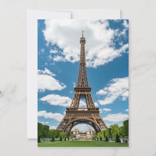 Eiffel Tower View from Champ de Mars Public Park サンキューカード (正面)
