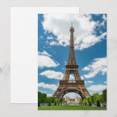 Eiffel Tower View from Champ de Mars Public Park サンキューカード (正面/裏面)