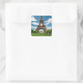 Eiffel Tower View from Champ de Mars Public Park スクエアシール (バッグ)