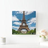 Eiffel Tower View from Champ de Mars Public Park スクエア壁時計 (ホーム)