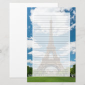 Eiffel Tower View from Champ de Mars Public Park 便箋 (正面/裏面)