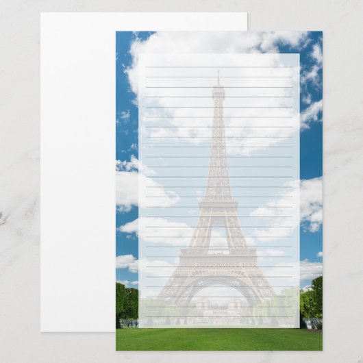 Eiffel Tower View from Champ de Mars Public Park 便箋 (正面/裏面)
