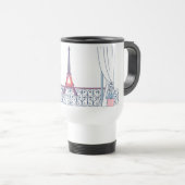 Eiffel Tower Window View Minimalist French トラベルマグ (正面右)