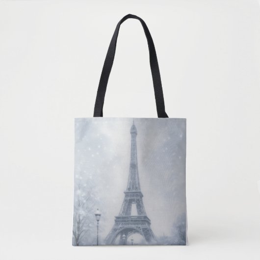 Eiffel Tower Winter Scene Paris トートバッグ (正面)