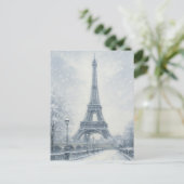 Eiffel Tower Winter Scene Paris ポストカード (スタンド正面)