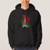 Eiffel Tower with Rose Love Paris Roses French Lov パーカ (正面)