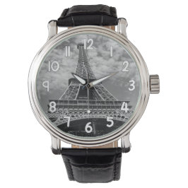 Eiffel Tower Wrist Watch – Black and White Paris 腕時計