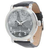 Eiffel Tower Wrist Watch – Black and White Paris 腕時計 (アングル)