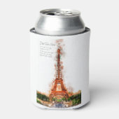 EiffelTower Aquarell 缶クーラー (缶正面)