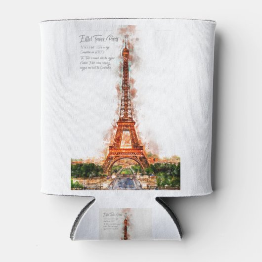 EiffelTower Aquarell 缶クーラー (正面)