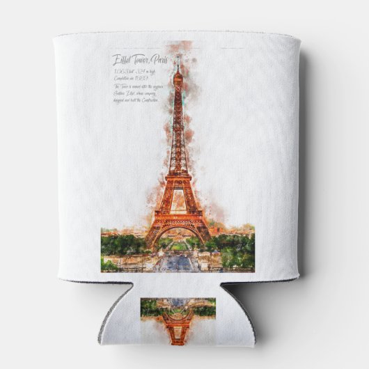 EiffelTower Aquarell 缶クーラー (裏面)
