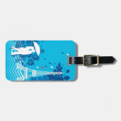 Eiffleタワーが付いているパリのカップル ラゲッジタグ (正面横)