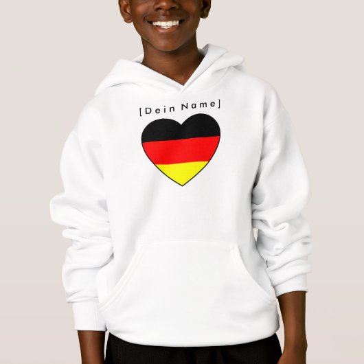 Eigener Name Fussball Deutschland Pullover Herz (正面)