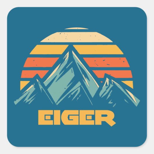 Eiger Switzerland Retro Turquoise スクエアシール (正面)
