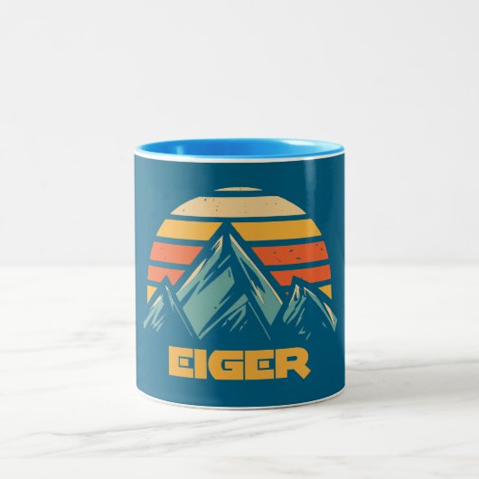 Eiger Switzerland Retro Turquoise ツートーンマグカップ (中央)