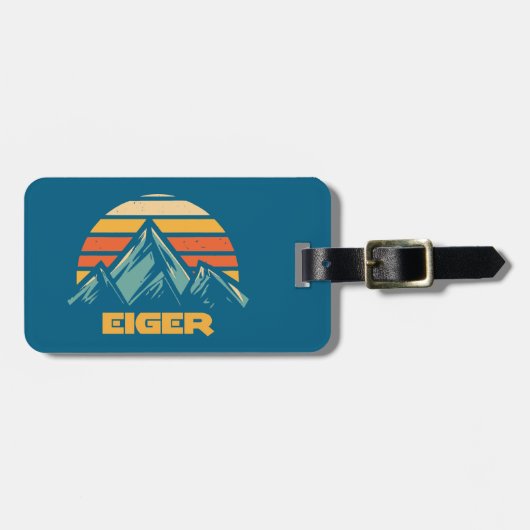 Eiger Switzerland Retro Turquoise ラゲッジタグ (正面横)