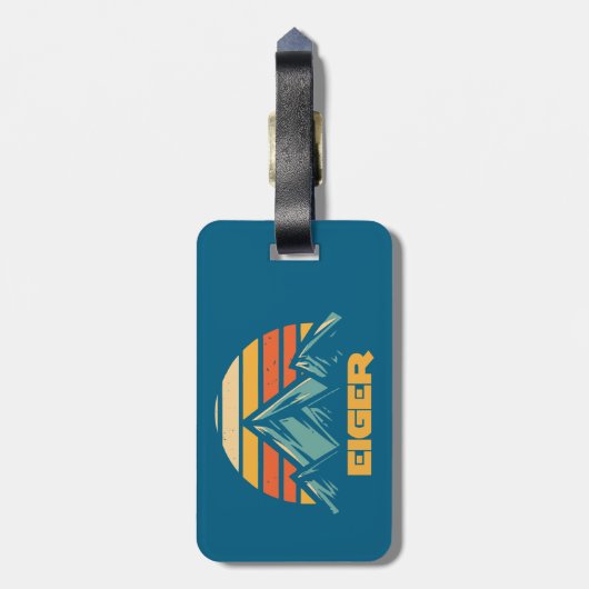 Eiger Switzerland Retro Turquoise ラゲッジタグ (裏面縦)