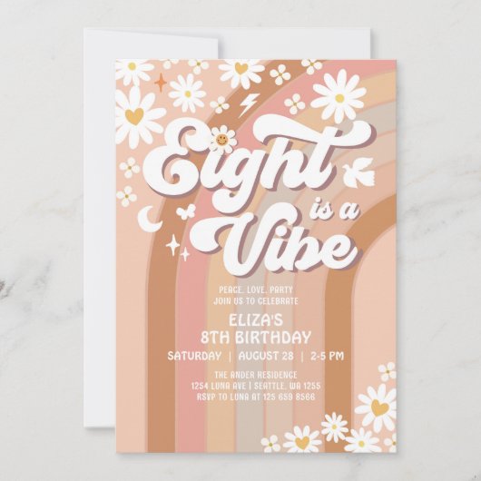 EIGHTヴィベ誕生日招待状ヒッピー誕生日 招待状 (正面)