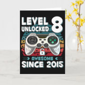 Eight 8yr Bday Son Boy Funny Gamer 8th 8 Year Old  カード (黄色い花)