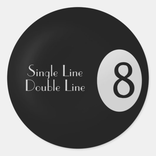 Eight Ball Billiards Sports Nameスタンプ ラウンドシール (正面)