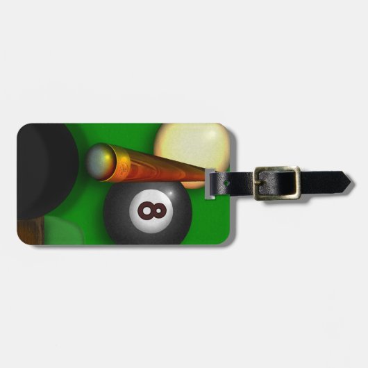 Eight Ball Pool and Billiards パーソナライズされた ラゲッジタグ (正面横)