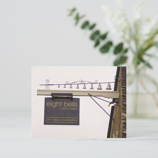 Eight Bells Pub Sign Postcard ポストカード (スタンド正面)