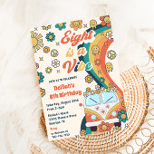 Eight Is A Vibeレトロフローラ8th誕生日パーティー 招待状