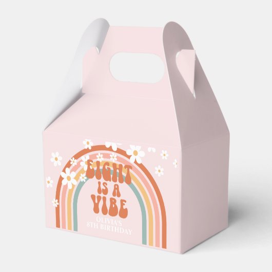 Eight is a Vibe レトロ虹 8歳の誕生日 フェイバーボックス (正面サイド)