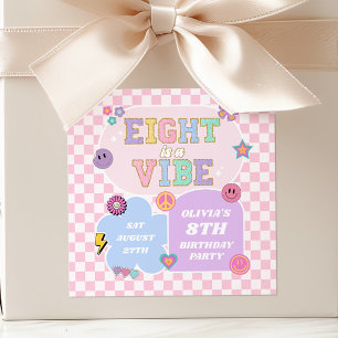 Eight Is A Vibe 名門私立校風の Patch 8th Birthday Party スクエアシール