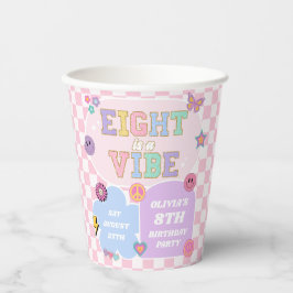 Eight Is A Vibe 名門私立校風の Patch 8th Birthday Party 紙コップ