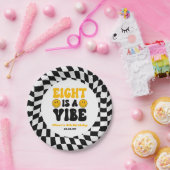 Eight Is A Vibe Retro Eighth 8th Birthday Party ペーパープレート (パーティー)