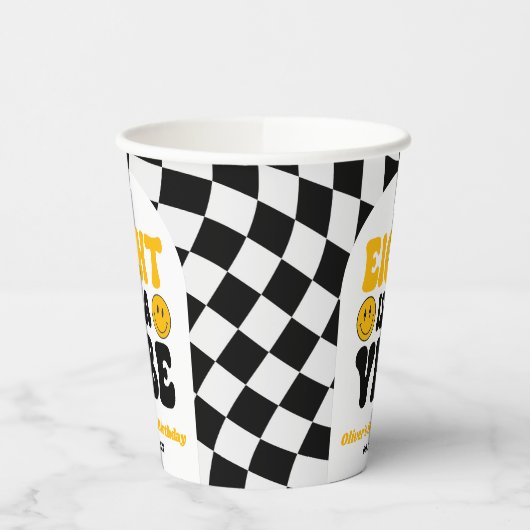 Eight Is A Vibe Retro Eighth 8th Birthday Party 紙コップ (左)