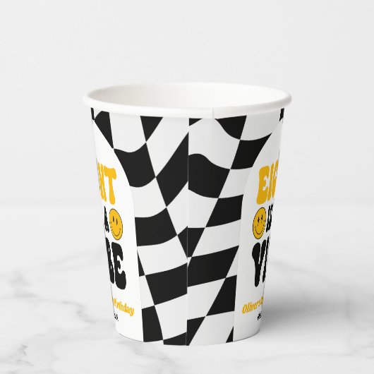 Eight Is A Vibe Retro Eighth 8th Birthday Party 紙コップ (右)