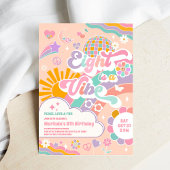 Eight Is A Vibe Sun Rainbow Disco 8th Birthday  招待状