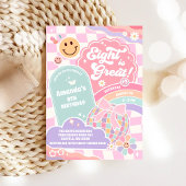 Eight Is Great Cloud Rainbow Disco 8th Birthday 招待状