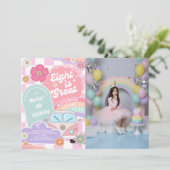  Eight is Great Rainbow Daisy Birthday 招待状 (スタンド正面)