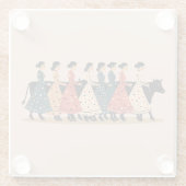 Eight Maids A Milking Cut-Out Stencil-Style 1 ガラスコースター (裏面)
