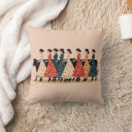 Eight Maids A Milking Cut-Out Stencil-Style 1 クッション (ブランケット)