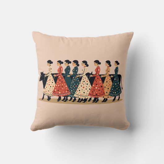 Eight Maids A Milking Cut-Out Stencil-Style 1 クッション (裏面)