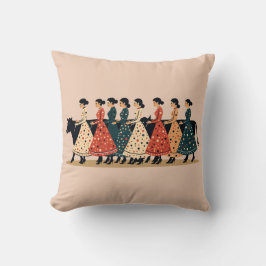 Eight Maids A Milking Cut-Out Stencil-Style 1 クッション