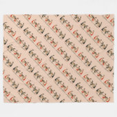 Eight Maids A Milking Cut-Out Stencil-Style 2 フリースブランケット (正面(横))