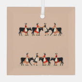 Eight Maids A Milking Cut-Out Stencil-Style 4 ガラスオーナメント (裏面)